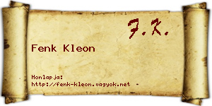 Fenk Kleon névjegykártya